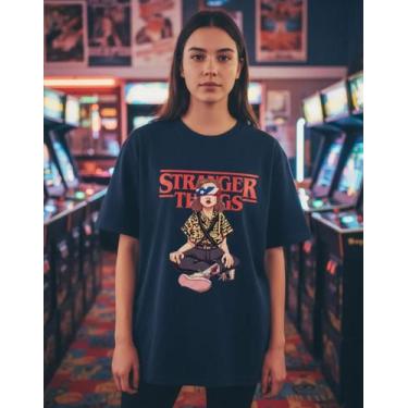 Imagem de Camiseta Stranger Things Unissex 100 Algodão - Sneko, Azul, G blusinha