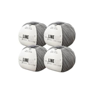 Imagem de MyLineArt Fio de algodão para bebê, 55% algodão, 45% acrílico, fino (2) para crochê e tricô 4 x 1,2,154 g (4 x 50 g) / 4 x 177 m (4 x 162 m), fio macio, fio Amigurumi