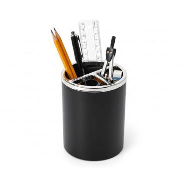 Imagem de Porta-lápis preto para mesa | 3 compartimentos para sala de aula, casa, mesa de escritório, sala de reuniões | Porta-copos de caneta para mesas e porta-canetas decorativas para mesa de escritório