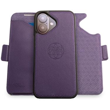 Imagem de Dreem for iPhone 17 Case Wallet, Revolutionary Phone Stand, Vegan Leather, MagSafe-Fit, Magnetic Detachable Flip Cover, RFID Blocking Card Holder, Gift-Box [Fibonacci:Purple]