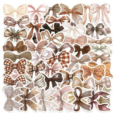 Imagem de Pacote de adesivos Maillard Color Aesthetic Ribbon Bow 50 unidades