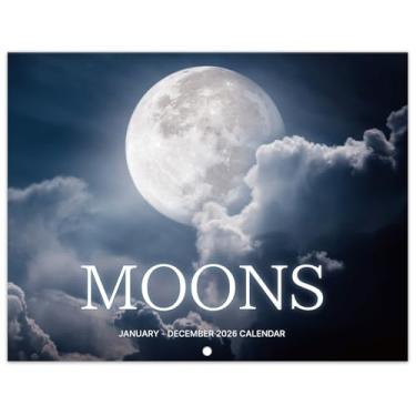 Imagem de Calendário 2024 - Calendário da lua 2024, janeiro de 2024 - dezembro de 2024, 28 cm × 45 cm (aberto), calendário engraçado de 2024 com fases da lua, papel grosso premium, furos para pendurar, blocos grandes, perfeito para organizar e planejar