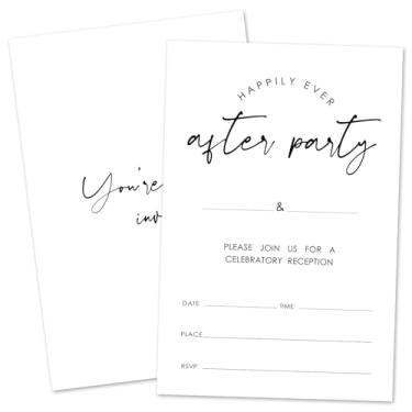 Imagem de ZARYFANCHY Convites minimalistas pós-festa para Sr. e Sra. Preencha convites de chá de casamento em branco com envelopes, 25 convites de chá de casamento, lembrancinhas de festa e suprimentos -22