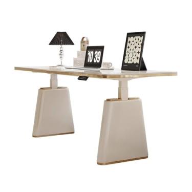 Imagem de Mesa de trabalho Mesa de pé elétrica, 4 alturas ajustáveis com memória, mesa trabalho para escritório em casa, ardósia moderna(S)