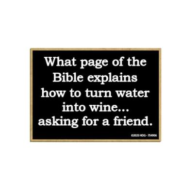 Imagem de Honey Dew Gifts, What Page of The Bible Explains Turn Water Into Wine, Funny Fridge Magnet, Locker Decorations, Imãs de Geladeira, Jesus Meme Magnets, Presentes de Mordaça, 6,3 cm x 3,5 polegadas
