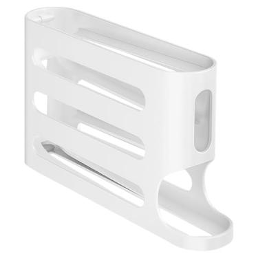 Imagem de Organizador de ovos com função de rolamento automático, dispensador de 4 camadas para geladeira, comporta 30 ovos, armazenamento que economiza espaço para cozinha