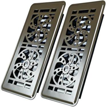 Imagem de Capas de ventilação de piso, registro de piso de painel em forma de ventilador, capa de ventilação de 4 x 10, capas de ventilação decorativas para piso doméstico, capas de ventilação de ar de aço