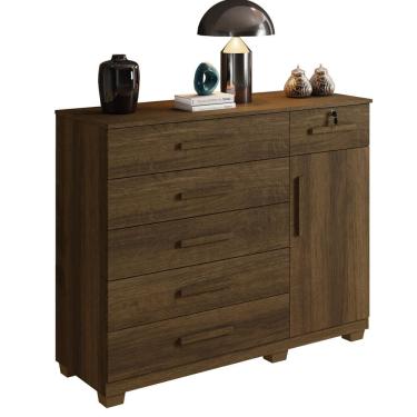 Imagem de Cômoda Milano 6 Gavetas 1 Porta  1 Prateleira Com Sapateira - Benetil