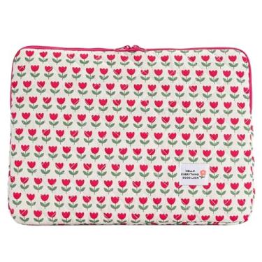 Imagem de Bolsa fofa para laptop, bolsa para laptop | Bolsa de transporte para laptop de 14 polegadas fofa,Organizador interno e externo multifuncional para laptop, macio para viagens de negócios, escola