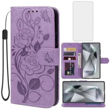 Imagem de Vavies Capa para Galaxy S25 Ultra/Capa carteira para Samsung S25Ultra S938U com protetor de tela de vidro temperado, capa de telefone com suporte para cartão de crédito flip de couro para Samsung