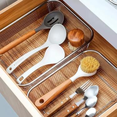 Imagem de Cesto em Aço Inox Telado 22×30 cm para Lavar, Escorrer e Organizar