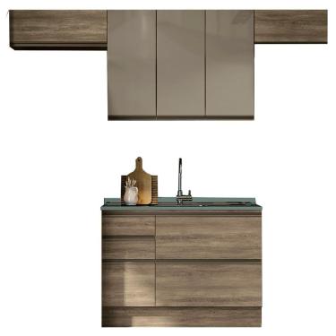 Imagem de Cozinha Modulada 4 Pecas 260 Cm Mdp Maxxi Nogal Kappesberg Nogal