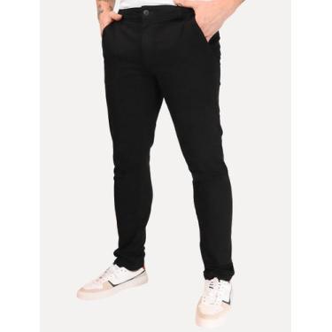 Imagem de Calça Aramis Masculina Chino Slim Maquinetada Preto Tamanho Calças:38