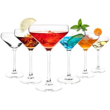 Imagem de YARYOUNG Conjunto de 6 copos de martini, copos de coquetel Martini de 340 g com haste, elegantes copos de coquetel para bar/Margarita/Whiskey/Gin/Tequila/Cosmopolitan, lavável na lava-louças, conjunto
