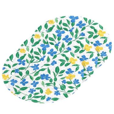 Imagem de Wassud Esponja de polpa de madeira Simple Flowers para pratos, pacote com 3 esponjas de cozinha para limpeza, esfregão resistente para panelas antiaderentes pia banheiro, suprimentos de limpeza