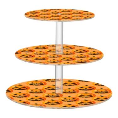 Imagem de CEBUGI Suporte de cupcake de 3 camadas, abóboras, suporte redondo para bolo, torre, bandeja de servir em camadas de acrílico para chá, chá de bebê, casamento e mais