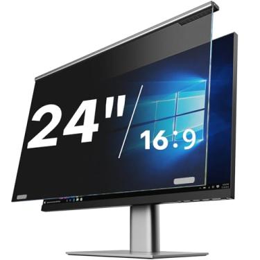 Imagem de OMOTON Tela de privacidade de computador para monitor de computador com proporção de 24 polegadas 16:9, proteção magnética para os olhos, filtro protetor antirreflexo de luz azul, película protetora