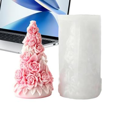Imagem de Moldes de silicone para velas | Artesanato reutilizável para fabricação de velas | Artesanato de moldes de árvore 3D, para iniciantes, família, amigos, festas em casa, férias, oficina de criação de