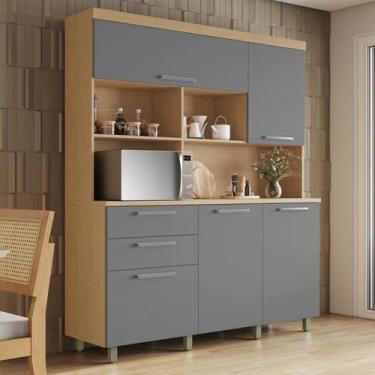 Imagem de Armário de Cozinha 5 Portas 2 Gavetas 160cm 100% Mdf Nobreza - Nesher 