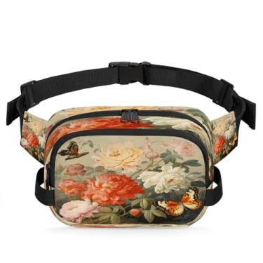 Imagem de Pochete floral mandala boho ciano para mulheres e homens com alça ajustável bolsa de cinto bolsa transversal bolsa de peito bolsa tiracolo bolsa tiracolo, Cor 2