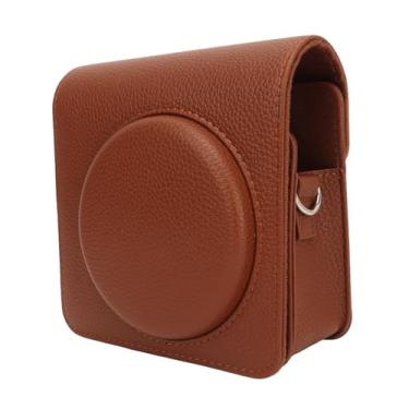 Imagem de Generic Estojo de Câmera de Couro PU Marrom Vintage para Square SQ40, Seção Frontal Removível Com Alça de Ombro Ajustável, Estojo Protetor de Câmera