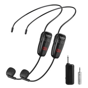 Imagem de Microfones Sem Fio, Sistema de Microfone Duplo UHF, Carregamento USB-C, Mic com Display Digital, Alcance de 50 Metros, Ideal para Pa Sistemas Amplificadores de voz Palestras Guias Turísticos Ioga