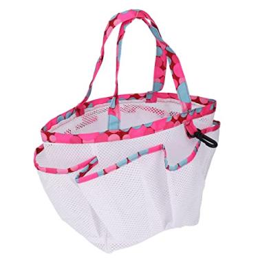Imagem de KIMISS Sacola Portátil de Malha de PVC - Bolsa de Armazenamento de Produtos de Higiene Pessoal de Chuveiro Inodoro para Banheiro, Piscina, Viagens e Academia (Branco)