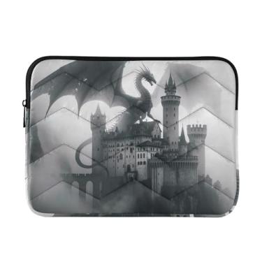 Imagem de GAIGEO Capa para laptop Dragon Fog Castle, fina, leve, durável, trabalho, viagem, tablet, bolsa para laptop, feminina, de 13 a 14 polegadas