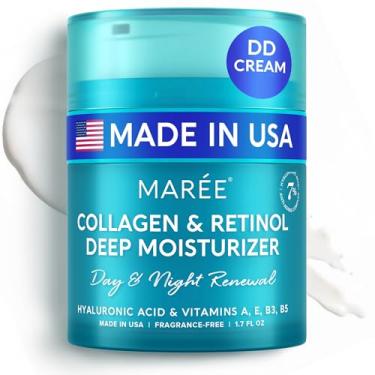 Imagem de MAREE Night Cream - Collagen Anti Wrinkle Moisturizer for Skin with Hydrating & Face Lift Effect - Day & Night Time Facial Cream with Hyaluronic Acid & Retinol - Anti Aging Cream for Face - 1.7oz