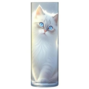 Imagem de CEBUGI Vaso cilíndrico de 10 cm x 30 cm para flores, vaso transparente inquebrável para decoração de casa de festa de casamento