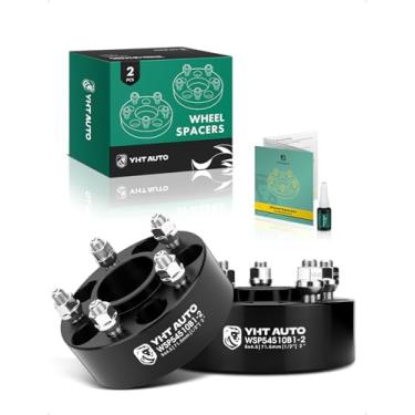 Imagem de YHTAUTO Espaçadores de roda centralizados de cubo 5 x 4,5 polegadas de 5 polegadas compatíveis com Jeep Liberty, Wrangler, Cherokee, Comanche, espaçadores de pneu de 5 x 114,3 mm com 1/2 polegada-20 pinos 71,5 mm furo do cubo 5 pinos 2 peças adaptador de roda preto