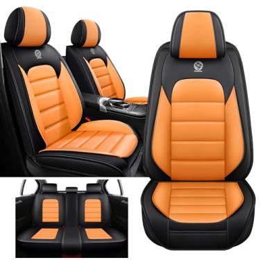 Imagem de 5 capas de assento adequadas para Chevrolet Chevy Equinox 2005-2025, acessórios automotivos de couro premium à prova d'água, protetores de assento, almofadas de assento resistentes ao desgaste (preto