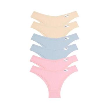 Imagem de Calcinhas De Biquíni Brasileiro Em Algodão Waffle Multicoloridas Para 
