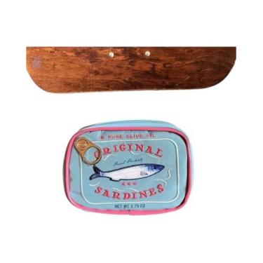Imagem de Bolsa De Cosméticos Portátil E Fofa Em Forma De Lata De Sardinha Para 