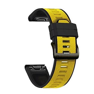 Imagem de CYSUE Pulseira de silicone de 26 mm para Garmin Enduro Tactix Bravo Descent Mk2i pulseira de relógio inteligente liberação rápida Fenix 5X 6X Pro pulseira solar (Cor: F, Tamanho: 26mm)