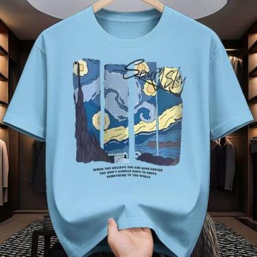 Imagem de Camiseta Oversized Feminina Estampa Van Gogh Obra 516 Geek Streetwear 