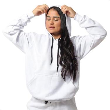 Imagem de Conjunto Blusa Com Capuz e Calça Slim Moletom Canguru Flanelada Femini