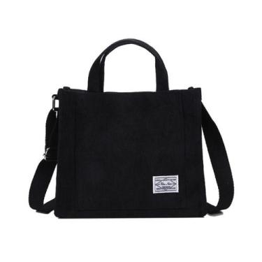 Imagem de Bolsa Sacola Feminina Transversal Saco Veludo Multiuso - Alwy, Preto