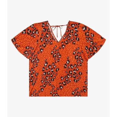 Imagem de Blusa Feminina Plus Size Infinita Cor Laranja-Feminino