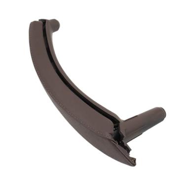 Imagem de Interior Do Carro Esquerda Direita Puxador Da Porta Do Passageiro Com Capa De Couro Guarnição Substituição Compatível com Bmw X5 X6 E70 E71 E72 2007-2013(Right Moka)