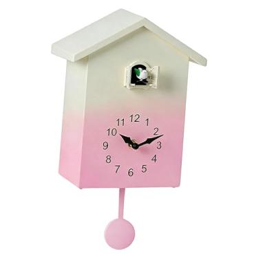 Imagem de XLWLLNJ Relógio de parede decorativo com grandes números arábicos silenciosos, ideal para casa, escritório, quarto, quarto infantil e sala de estar, Rosa