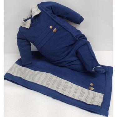 Imagem de Saída Maternidade Luxo Bebê Menino Malha Paraiso Ref 16896-Masculino