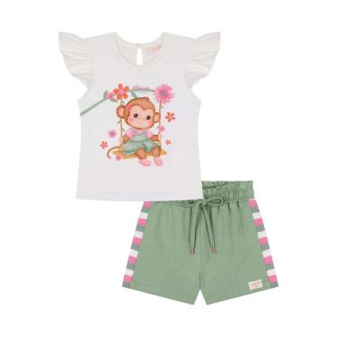 Imagem de Conjunto Infantil Menina Blusa Macaquinha e Shorts Kukiê-Feminino