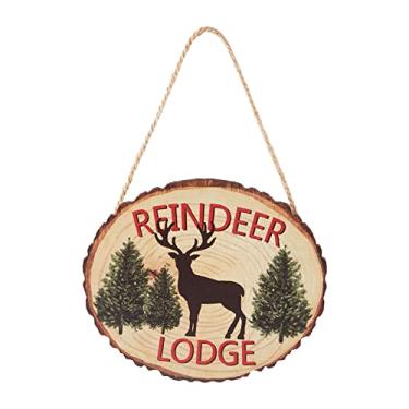 Imagem de Placa de madeira pendente Merry porta frontal para parede Rustic Farmhouse Decoração festa Ornamento festivo casa interior