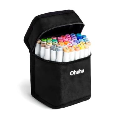 Imagem de B 48 Marcadores Álcool Ponta Dupla (Pincel e Fina) Mid-tone. Kit Completo de Canetas Artísticas para Desenho, Ilustração, Mangá e Croquis. Cores Vibrantes e Secagem Rápida.