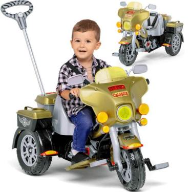 Imagem de Carrinho de Passeio e Pedal Calesita Moto Street Classic Dourada