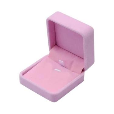 Imagem de Caixa Organizadora De Joias Em Veludo Rosa Para Casamento, Conjunto De