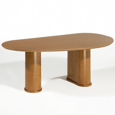 Imagem de Mesa De Jantar 6 Lugares Orgânica Ourense 180x100 Cm Madeira Maciça M04 Castanho - Lyam Decor