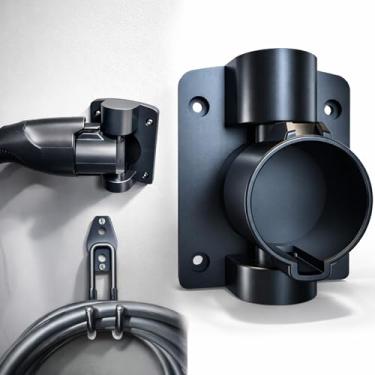 Imagem de Ecotome Suporte de carregador EV J1772 suporte de parede para BMW Audi Ford Kia Rivian Volvo Gm veículo elétrico, suporte giratório J1772 Plug Holster Dock