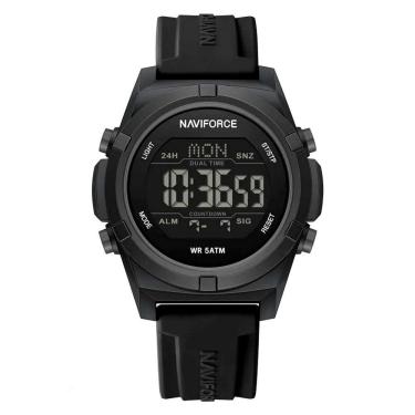 Imagem de Relógio Masculino Quartzo Esportivo 50m A Prova D´agua Lcd Dupla Exibição Preto